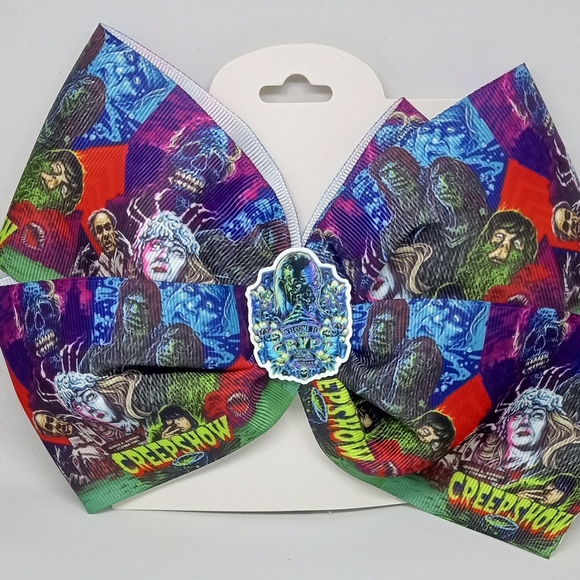 Hand Crafted Creepshow Hair Bow - Multicolor - Picture 1 of 2